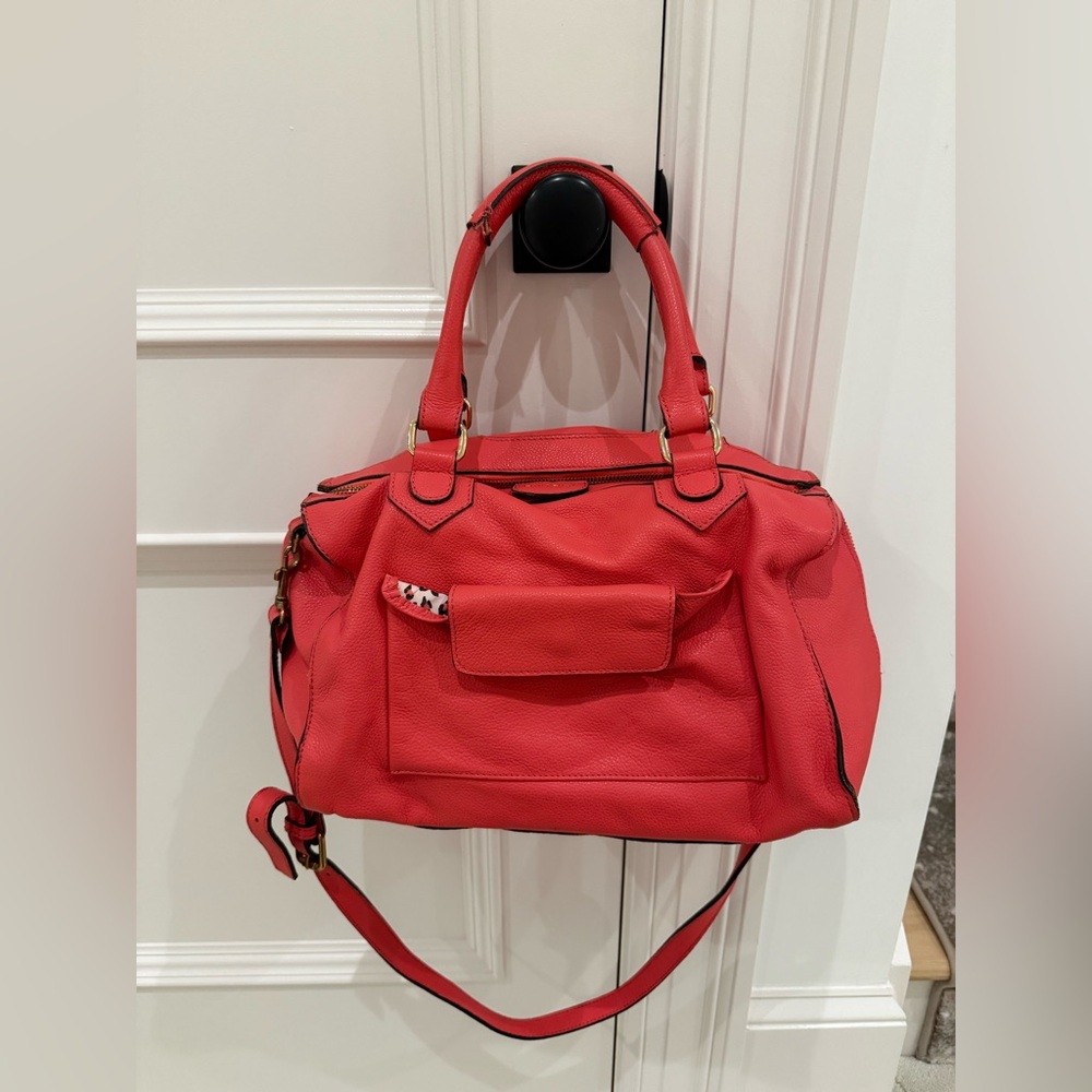 Chic Red Satchel by Dimoni